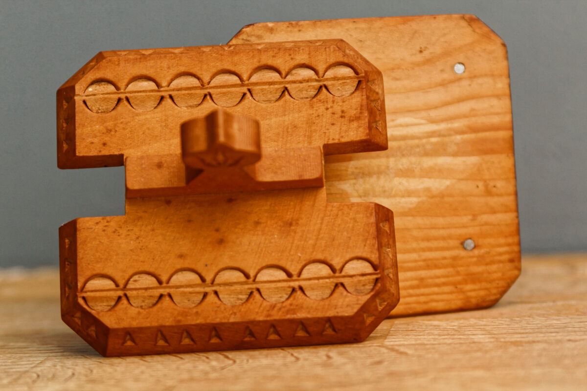 Carved wooden salt box, Savoie, Queyras