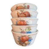 Set of 5 Vintage Boch Frères Ramekins / Small Bowls - Fruit Decor
