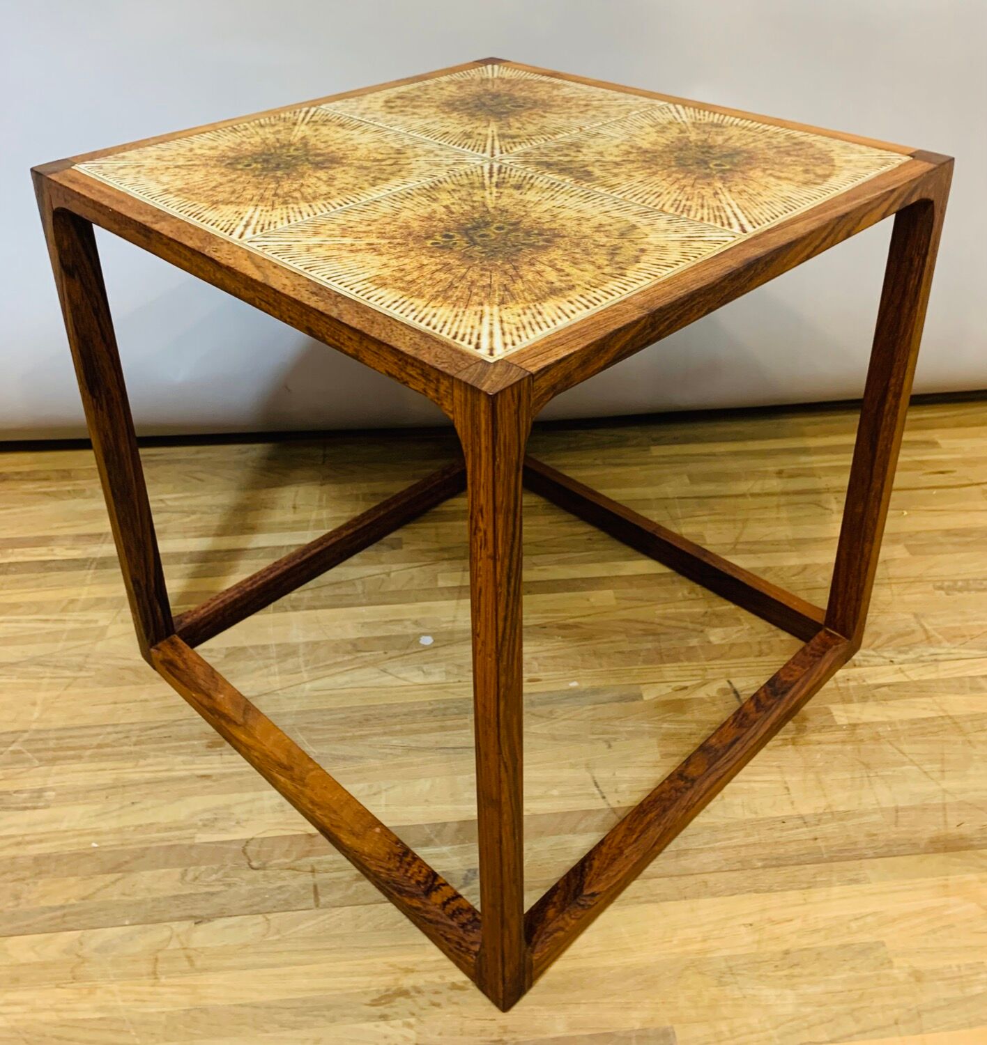 1960s aksel kjersgaard rosewood tiled coffee table