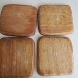 4 square plates in teak