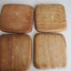 4 assiettes carrées en teck