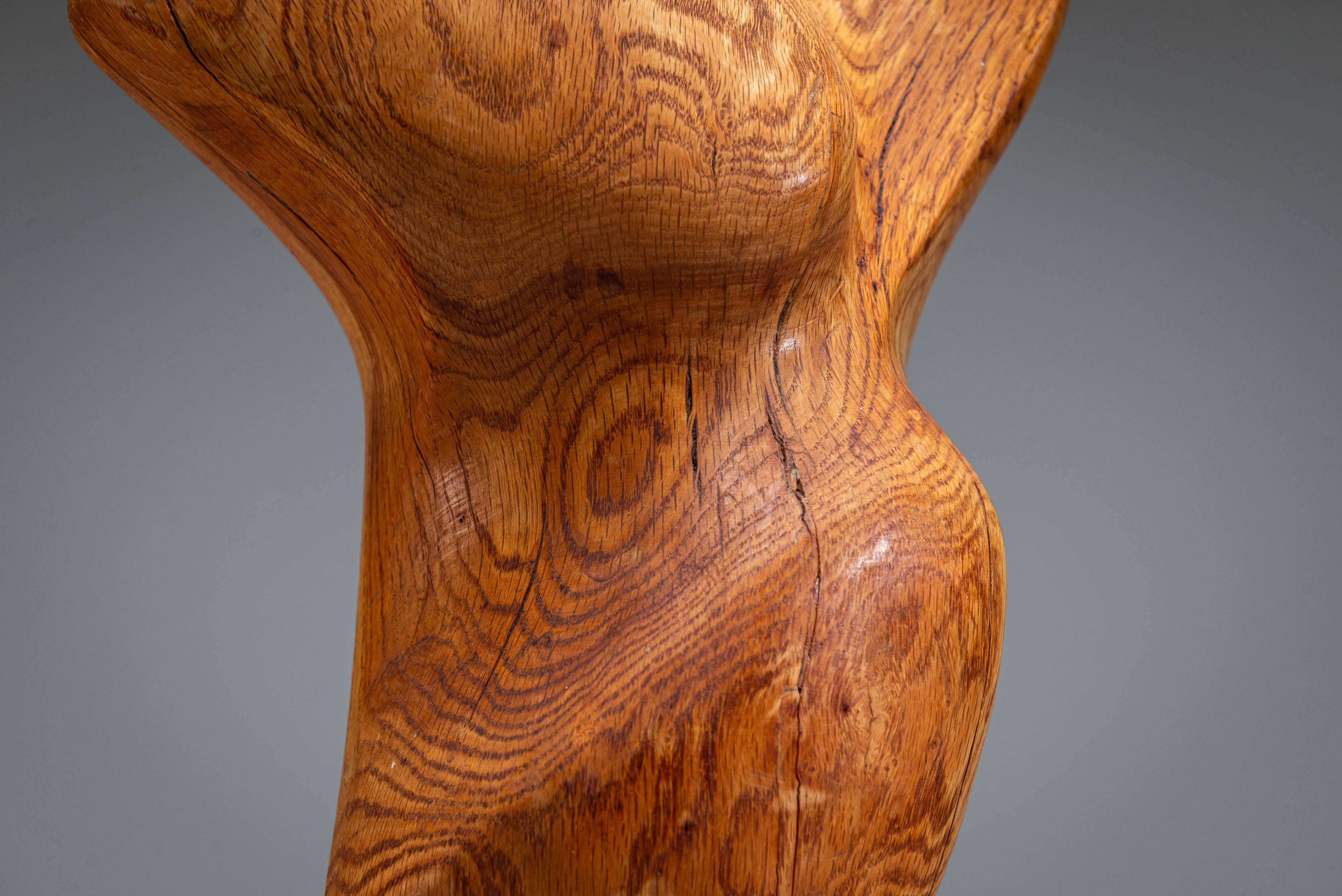 Abstract biomorphic wooden sculpture 1978