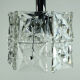 vintage PENDANT LIGHT crystal glass and chrome 14 glass prisms 1960s