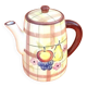 Ceramic coffee maker with fruit decoration