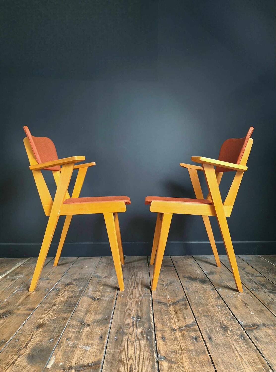 Pair of vintage bridge armchairs