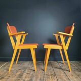 Pair of vintage bridge armchairs