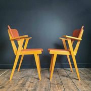 Pair of vintage bridge armchairs