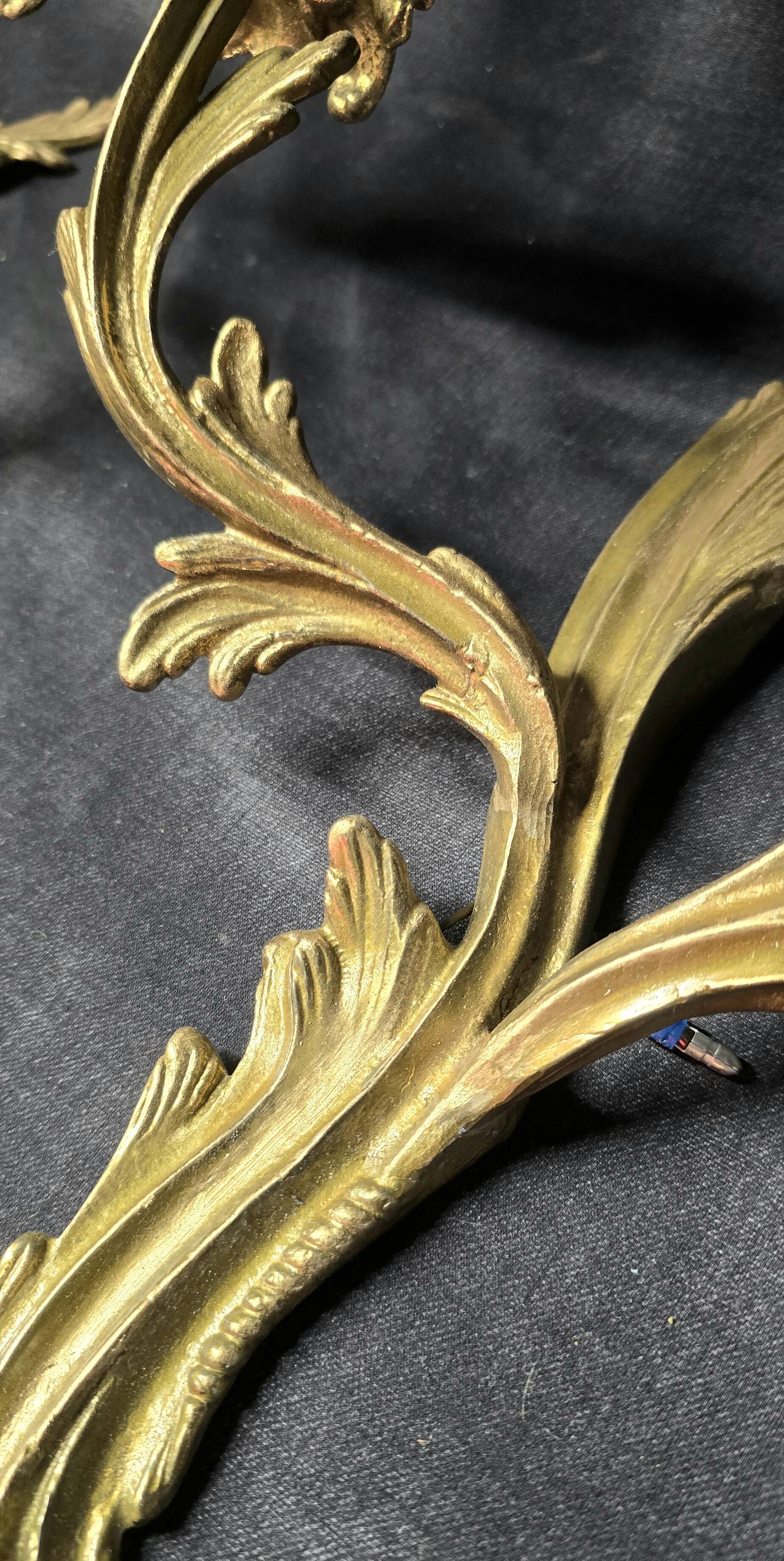 Set of 4 wall sconces in gilded bronze – Louis XV style – 20th century