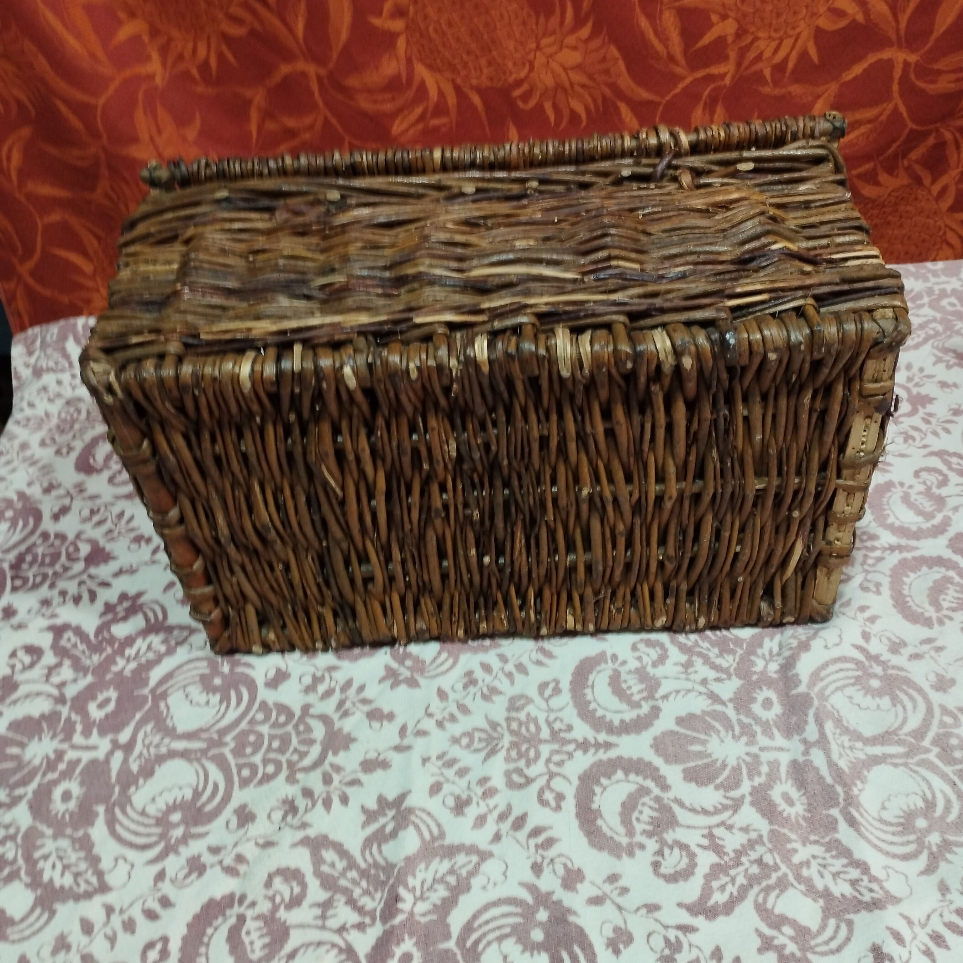 Woven wooden chest