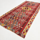 Multicolor Kilim Rug, 169x370Cm Vintage Kilim Rug, Living Room Rug,