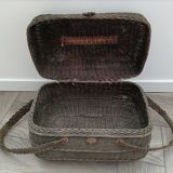 Wicker fishing basket