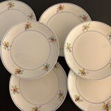 6 Gien dessert plates, Nice model, 1950