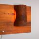 Rectangular pinewood wall lamp with bur wood veneer shades