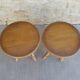 Pair of rattan and wood stools, vintage