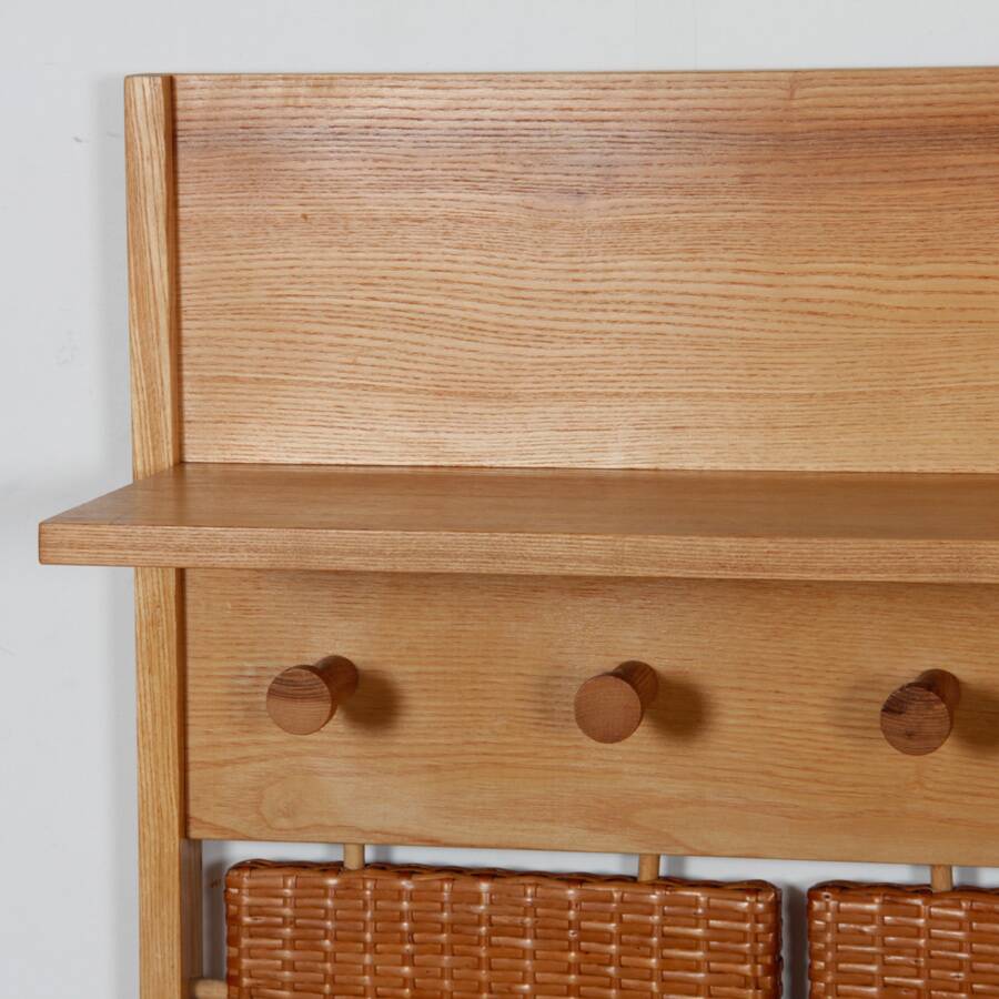 Rattan coat rack produced by Uluv in the 1960s