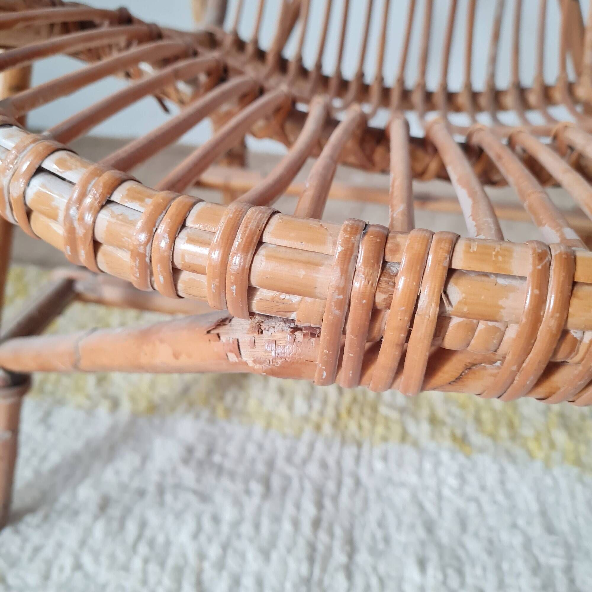Vintage rattan basket chair – 1960s design