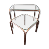 Pair of nesting tables or end of Space age sofa from the 80s