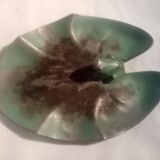 Superb old art deco ashtray signed max le verrier frog and water lily decor