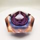 1960s rare colours multifaceted ashtray or catch-all in Murano glass by Flavio Poli for Seguso. Made in Italy
