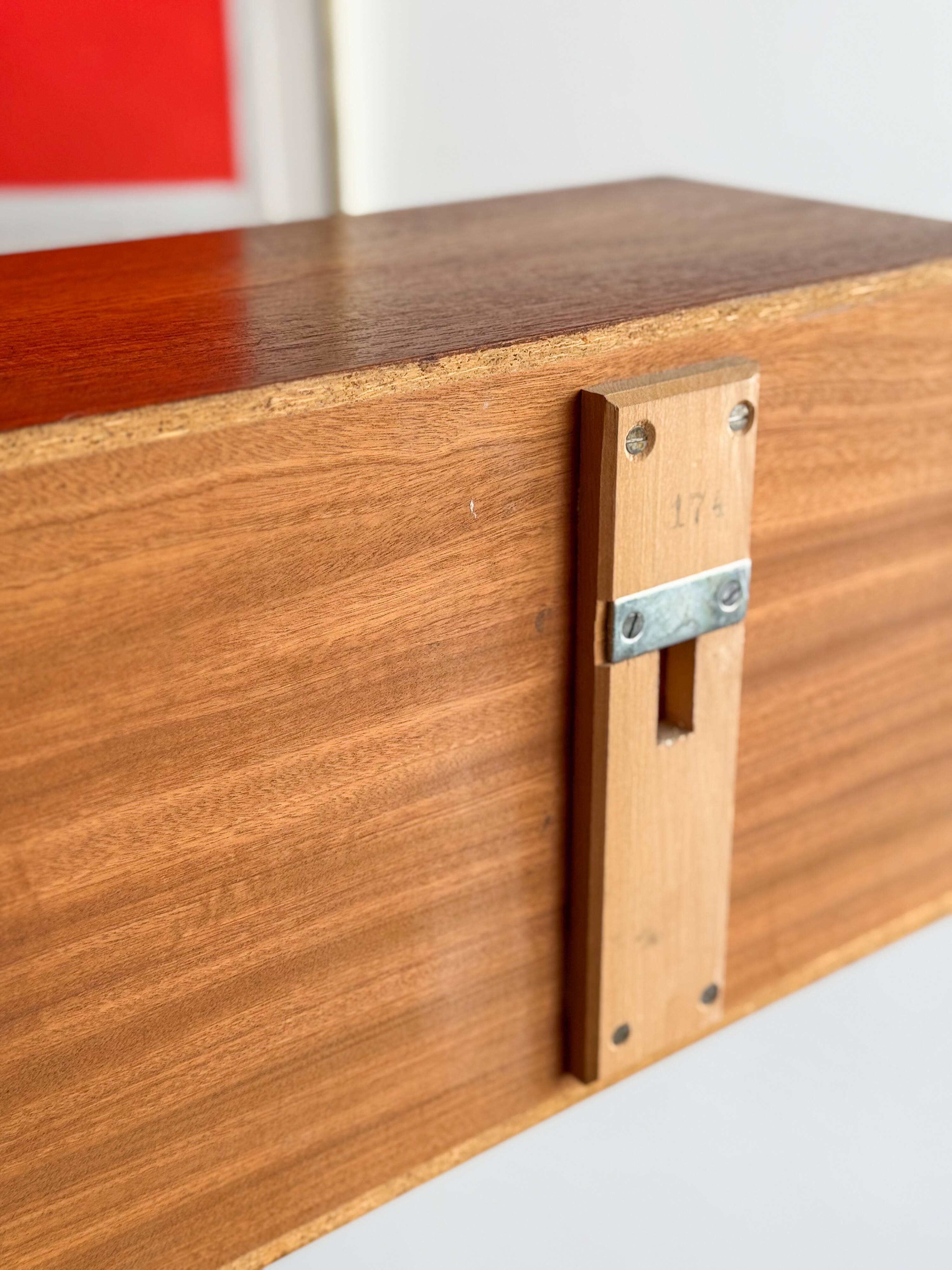 Teak wall shelf by Wilhelm Renz for Walter Wirz Mid Century Design