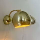Pair of vintage adjustable wall lights, brass, Sweden 1970