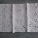 Old infant pillowcase embroidered/monogrammed cotton :49x33cm