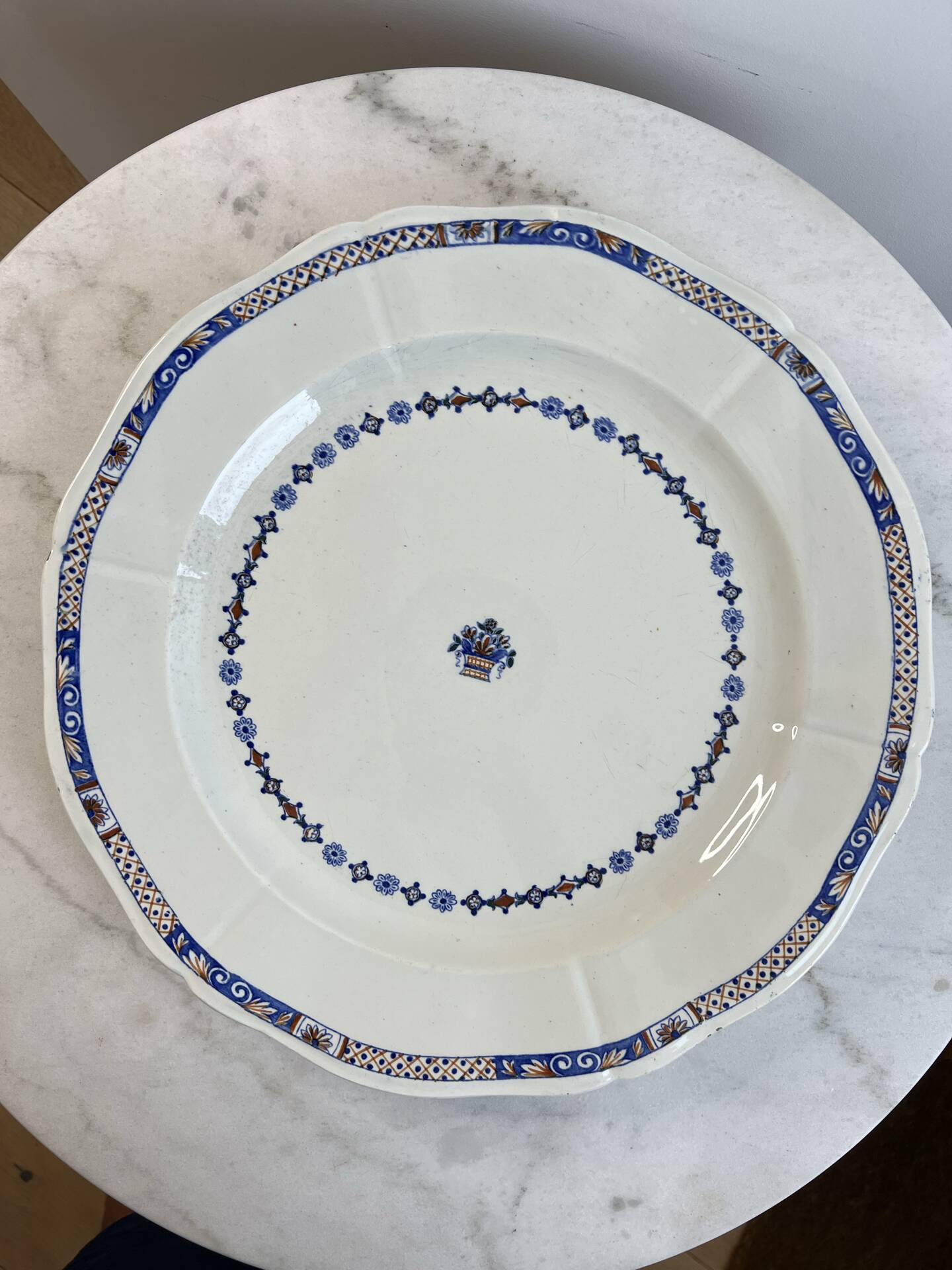 E Bourgeois, Rouen XVIII Collection, very large plate 41cm