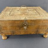 Old wedding chest in carved wood Nepal or India