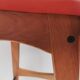 Bar stool, made of teak wood and cognac/red leather. Denmark 1960s