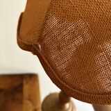 Pair of vintage wooden foot lamps