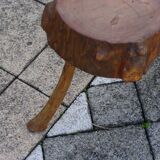 Vintage brutalist side table in solid wood 1960
