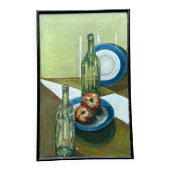 Nature morte, huile sur toile