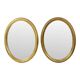 Pair of Oval Gold-Leaf Mirrors, France, 20th Century