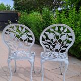 2 cast aluminum garden chairs