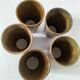 5 speckled stoneware cups from digoin (gp digoin) in brown, 1970s.