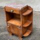 Art Deco bedside table in solid oak and marble from the 1940s.