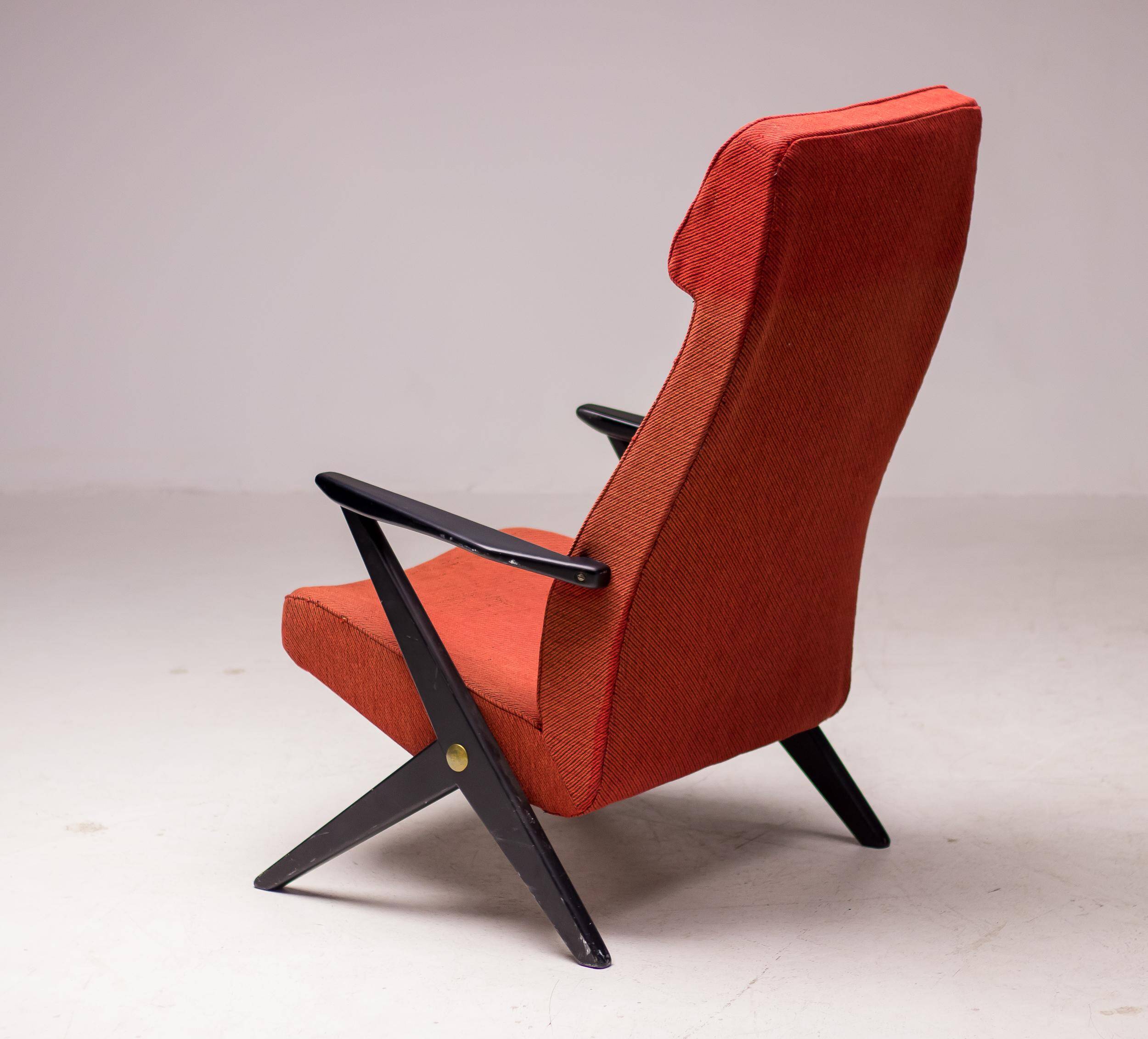 Fauteuil Bengt Ruda, Triva, hêtre laqué noir, 1950
