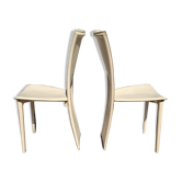 2 chaises en cuir vintage, Italie