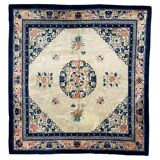 Vintage Square Carpet Art Deco from Beijing China