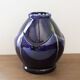 Art Deco vase in midnight blue glazed ceramic