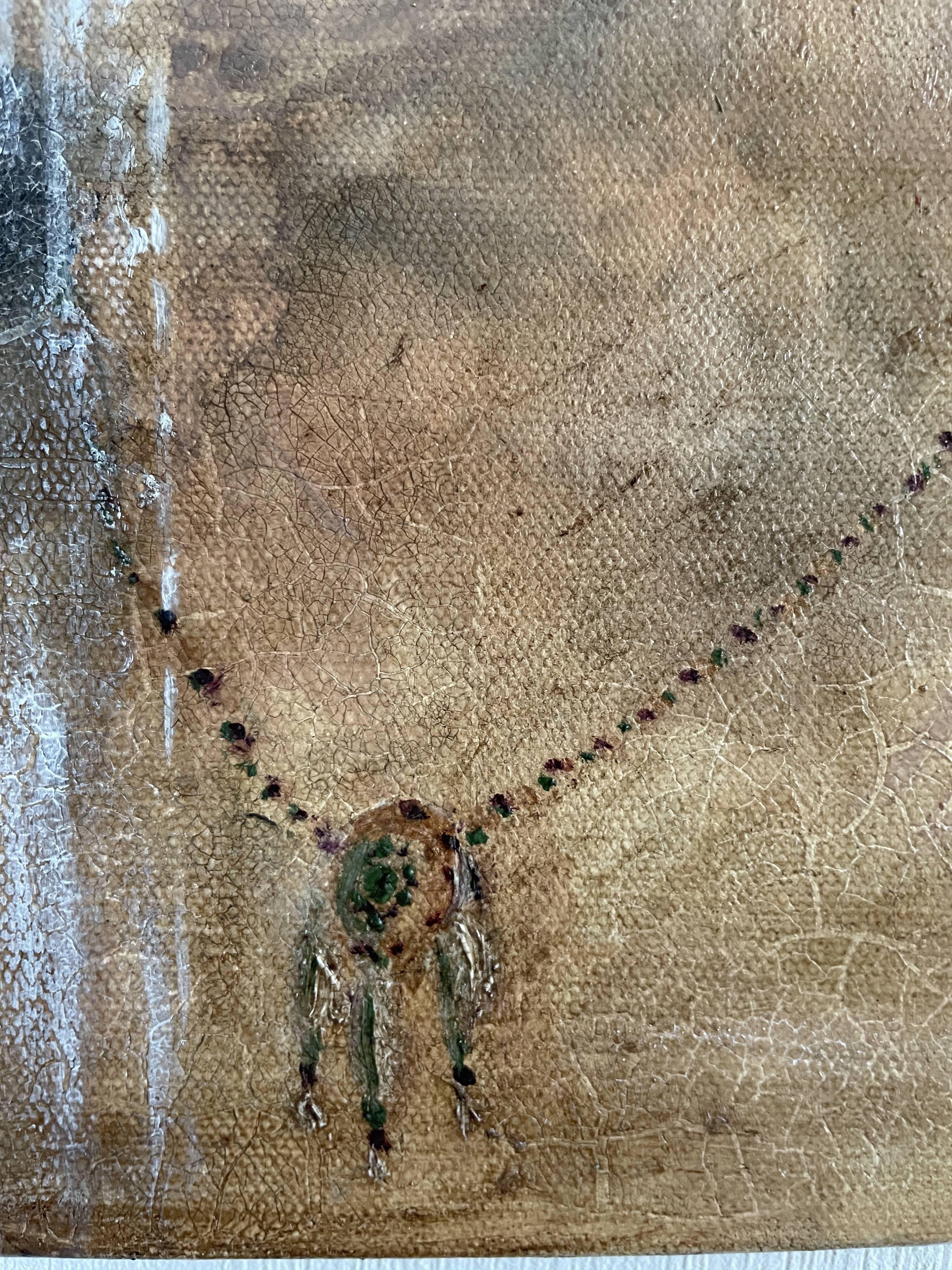 Huile sur toile portrait femme bijoux
