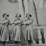 Black and white photography, dance group, girls, 1940s