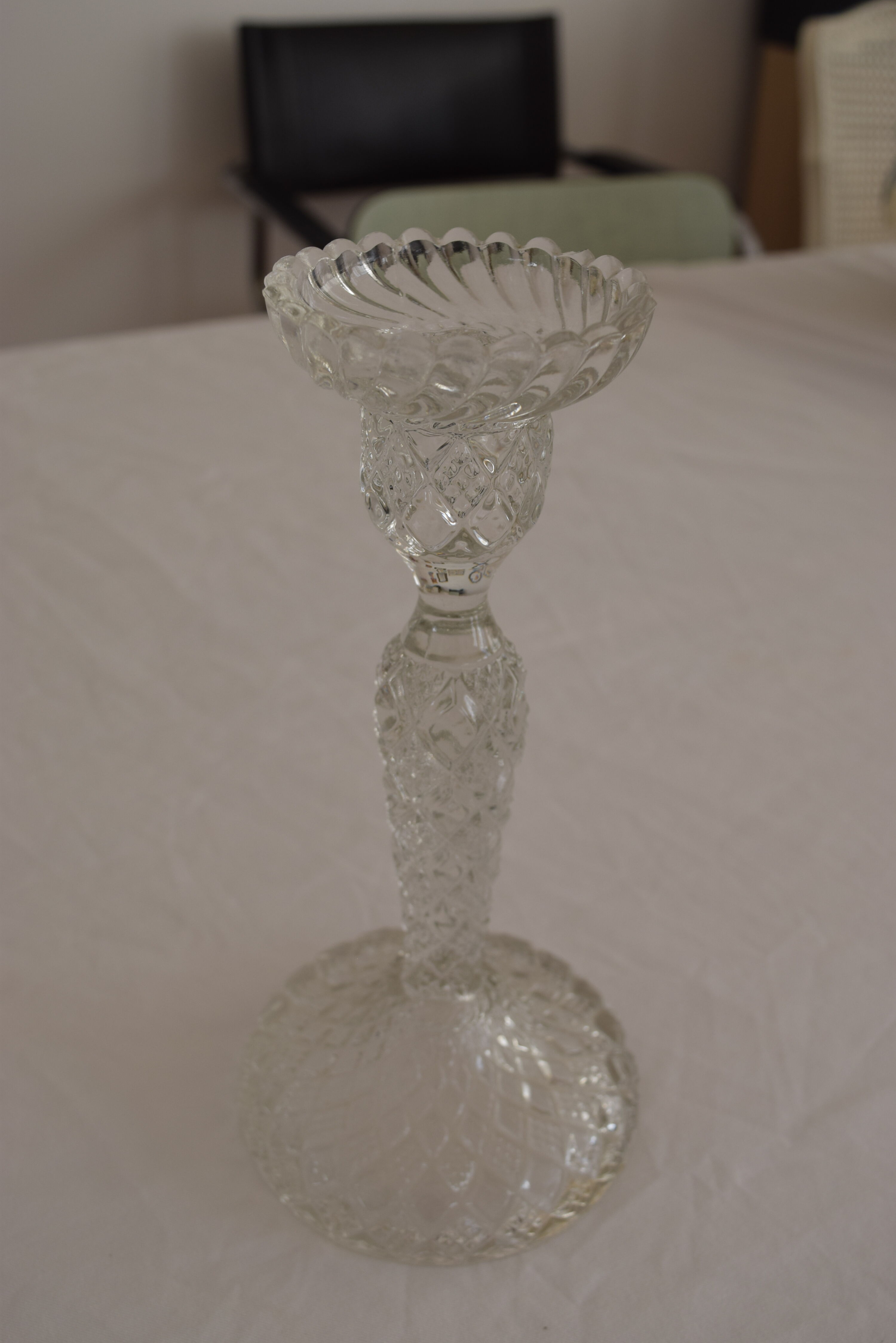 Duo of crystal candlesticks