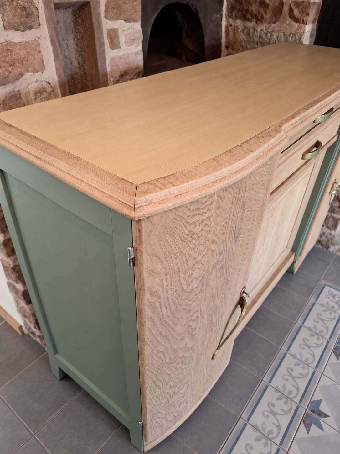 Art deco buffet in raw oak refurbished