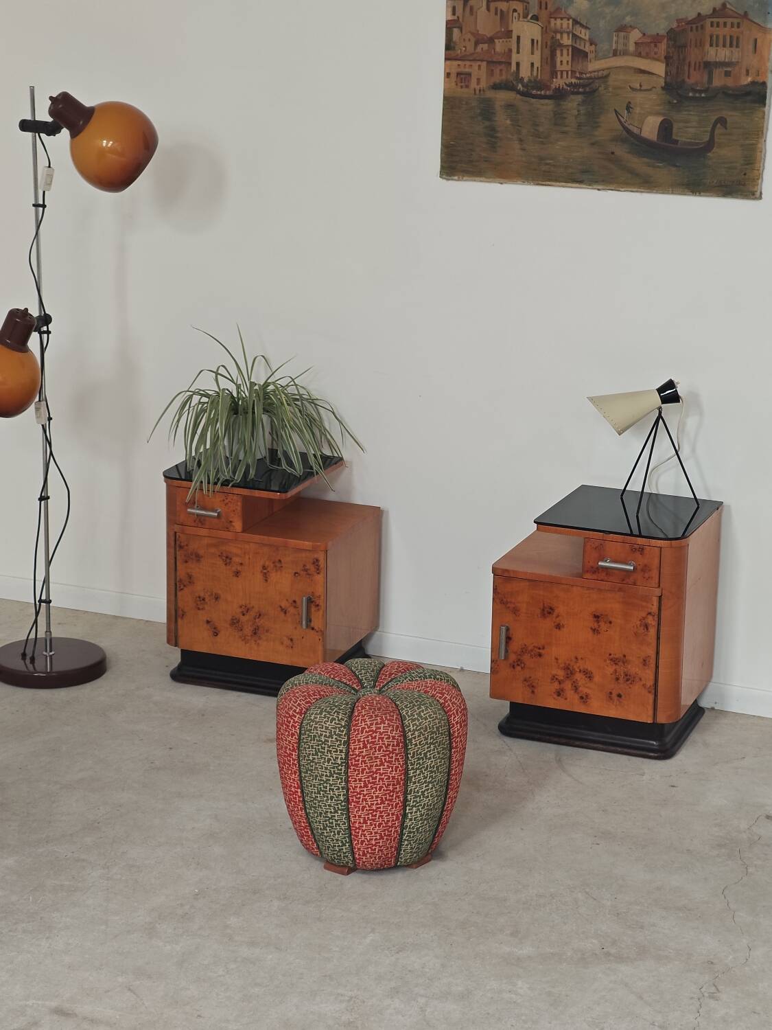 Stool, footrest, tulip pouf Jindrich Halabala Cesky Nabytek