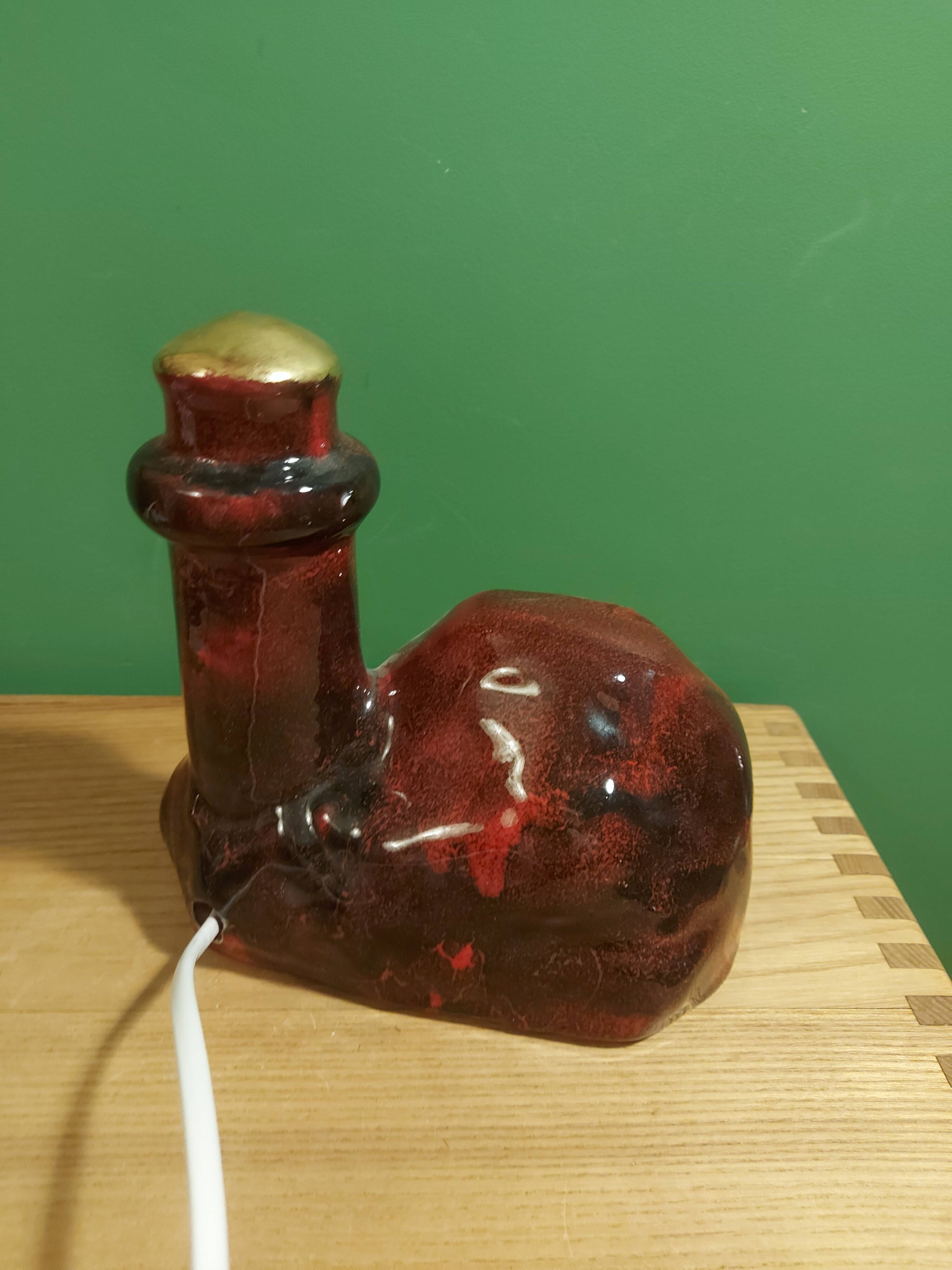 Vintage ceramic lamp in the shape of a lighthouse, Vallauris