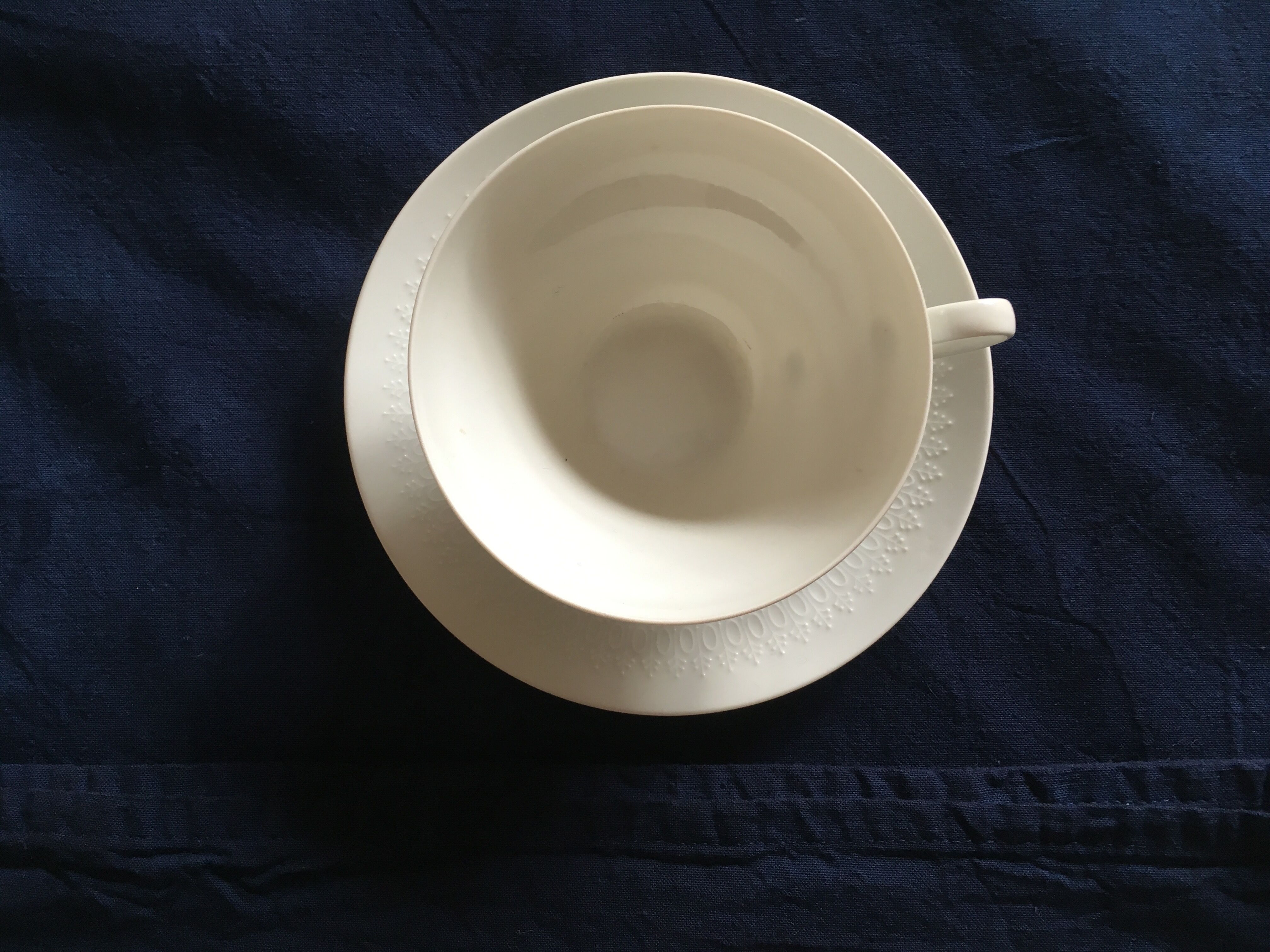 Large linen mixed blue indigo linen L 2.80