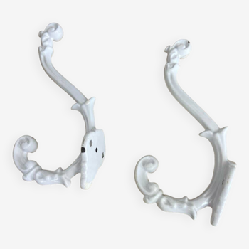 Pair of old cast iron coat hooks