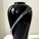 Large mouth-blown glass vase (black amethyst)