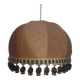 Large hanging pendant light with a burlap and pom-pom style
